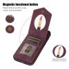 FERLAN Phone Case for Samsung Galaxy S20 FE with Mirror, Card Holder and Adjustable Lanyard, Red view 2