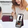 FERLAN Phone Case for Samsung Galaxy S20 FE with Mirror, Card Holder and Adjustable Lanyard, Red view 3