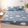 JIANINGHOME Thick Quilted Fitted Sheet 180x200 cm, Washed Cotton Fabric Mattress Protector view 2