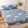 JIANINGHOME Thick Quilted Fitted Sheet 180x200 cm, Washed Cotton Fabric Mattress Protector view 4