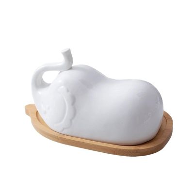 WAOCEO Elephant-Shaped Butter Dish with Lid
