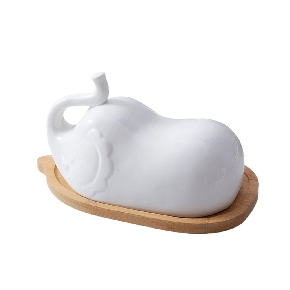 WAOCEO Elephant-Shaped Butter Dish with Lid