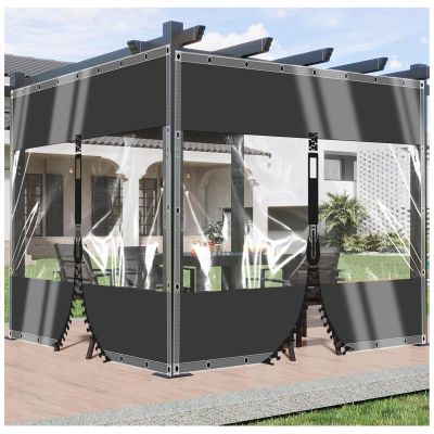 ZHJSHOU Transparent Patio Tarp with Eyelets, 2 x 4.2 m, Pavilion Rain Protection