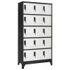 SECOLI Lockable Metal Locker Cabinet, Anthracite and White, 15 Compartments view 1