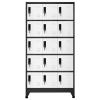 SECOLI Lockable Metal Locker Cabinet, Anthracite and White, 15 Compartments view 2