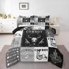 Erosebridal Western Cowboy Queen Comforter Set with Southwestern Horse, Bull Skull, Cactus and Riding Boot Design view 1