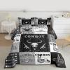 Erosebridal Western Cowboy Queen Comforter Set with Southwestern Horse, Bull Skull, Cactus and Riding Boot Design view 3