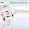 AEMALL 20 mm Quick Fit Soft Silicone Band for Garmin Fenix 7S/5S Plus/6S/5S/Instinct 2S/D2, Rose Gold Buckle, Agate view 2