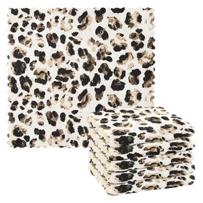 Mnsruu Reusable Microfiber Swedish Dishcloths, Abstract Leopard Tie-Dye, 6-Pack