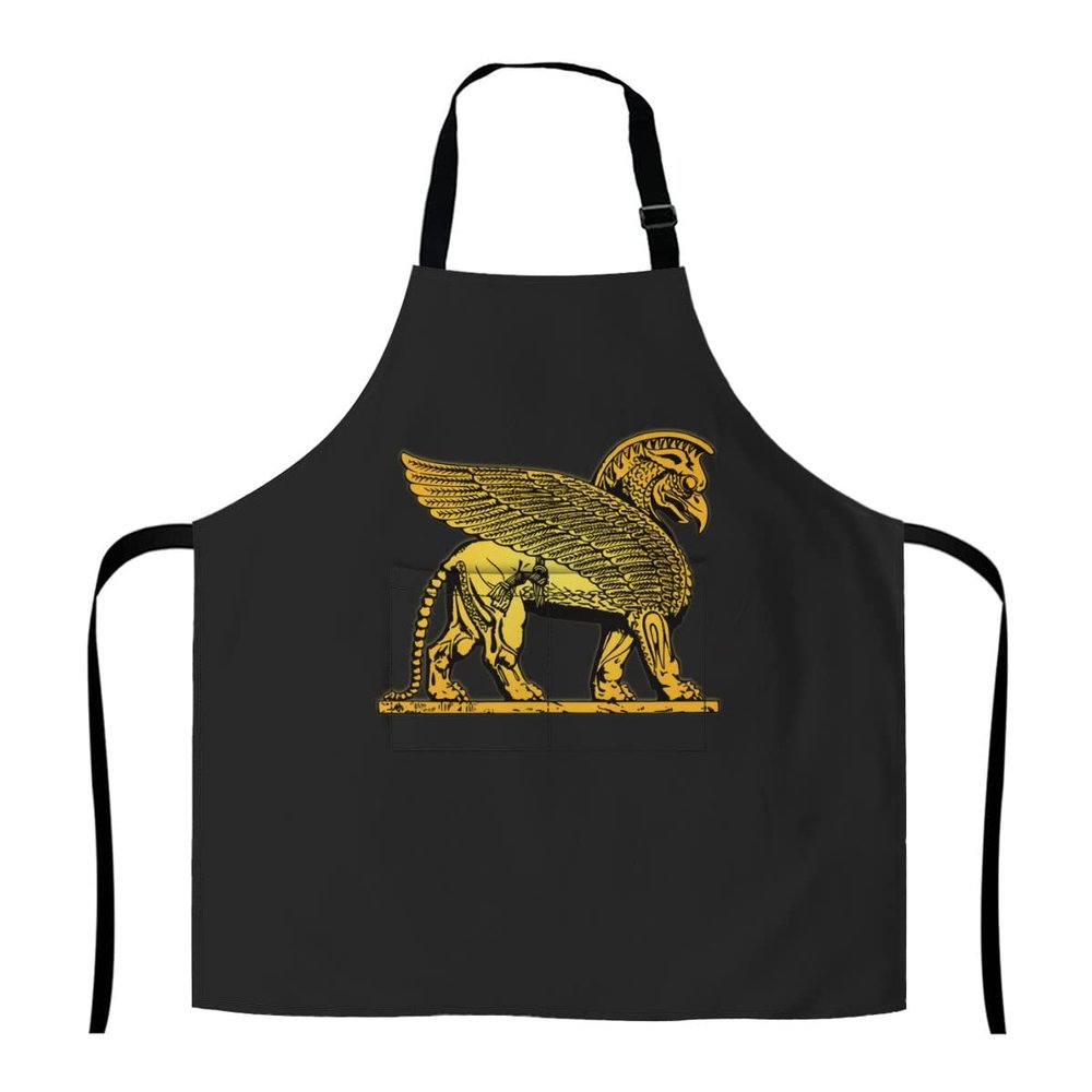874 Assyrian Lamassu Winged Lion Cooking Apron