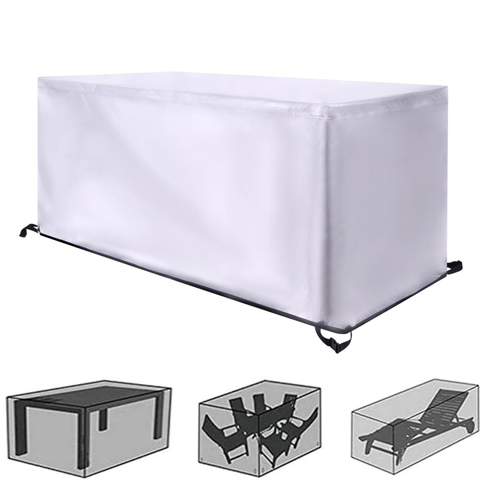 HSFFBHFBH Patio Furniture Cover, 125 x 61 x 74 cm, Silver 420D Oxford Fabric