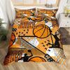 Sezhiqeu Basketball Duvet Cover Set 155 x 220 cm, 3D Microfiber Bedding with 2 Pillowcases view 1