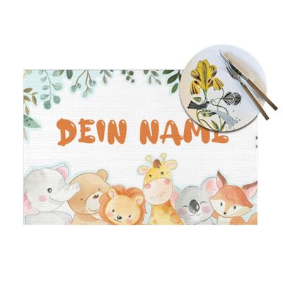 LLLGSH Personalized Placemats for Kids with Name, Non-Slip & Wipeable, 45 x 30 cm