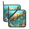 Pot Holders with Colorful Underwater Fish, Heat-Resistant, 2-Piece Set view 1