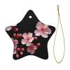 Sakura on Black 2023 Star-Shaped Ceramic Christmas Tree Ornament view 2