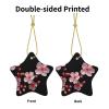 Sakura on Black 2023 Star-Shaped Ceramic Christmas Tree Ornament view 3