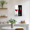 CXHOSTENT Black, White and Red Wine Canvas Wall Art for Kitchen, Minimalist Wine Glass Decor for Bar, Pub or Restaurant (60 x 90 cm) view 2