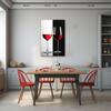 CXHOSTENT Black, White and Red Wine Canvas Wall Art for Kitchen, Minimalist Wine Glass Decor for Bar, Pub or Restaurant (60 x 90 cm) view 3
