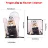 Cat Oven Mitts and Pot Holders, Heat-Resistant, Non-Slip, 4-Piece Set view 3