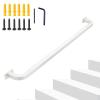 Stair Railing Handrail, Forged-Iron Square-Tube Wall-Mounted Support Set, White, 500 cm view 1