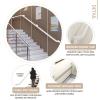 Stair Railing Handrail, Forged-Iron Square-Tube Wall-Mounted Support Set, White, 500 cm view 3