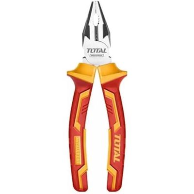 TOTAL Insulated Universal Pliers, 160 mm, Chrome Vanadium, VDE-Certified