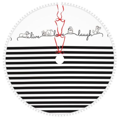 Cute Farm Animal Dog Plush Ball Christmas Tree Skirt, Thickened
