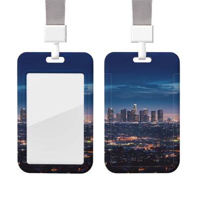 Los Angeles Skyline Retractable ID Badge Holder with Lanyard