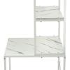 EurHomePlus Washing Machine and Dryer Storage Rack, 3-Tier Bathroom Shelf, White + Marble view 4