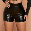 Women’s Sexy High-Waisted PU Leather-Look Shorts view 2