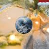 Ocean Splash Foam-Printed Round Ceramic Christmas Ornaments view 1