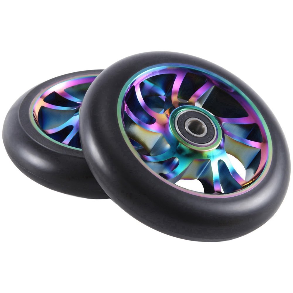 Knadgbft 2-Piece Aluminum Stunt Scooter Wheels, 110 mm