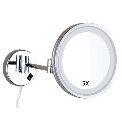 WEITOL Makeup Mirror, Wall-Mounted LED, 5x Magnification