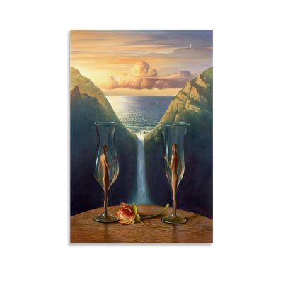 The World in A Wine Glass by Salvador Dal, Poster, Decorative Artwork, Canvas Wall Art, Living Room, Bedroom, 20 x 30 cm