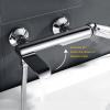 JCAKES Round Bathtub Shower Faucet Set, Wall-Mounted Single-Handle Mixer Tap, 90° Rotation, All-Copper Tub Faucet with Handheld Shower, Chrome, B view 4