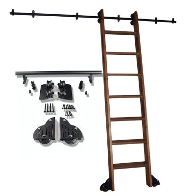 Sliding Ladder Hardware Kit with Round-Tube Track and Floor Roller