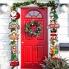Merry Christmas Hanging Banner with Santa Claus and Snowman view 2
