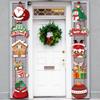 Merry Christmas Hanging Banner with Santa Claus and Snowman view 4