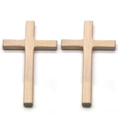 2 Pcs Vintage Wooden Cross Wall Decor