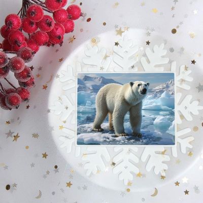 Polar Bear Snowflake Ornaments, Hanging Christmas Décor