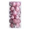 sourcing map 24-Piece Christmas Ball Ornaments, 28 mm x 41 mm, Pink view 1