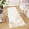 TAPISO Crystal Runner Rug, Shiny Gold Beige Brown Palm Leaf Design, 80 x 160 cm view 4