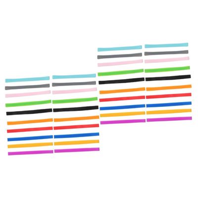 NUOBESTY 40-Piece Reusable Silicone Bands, Washable Elastic Bands in Assorted Colors