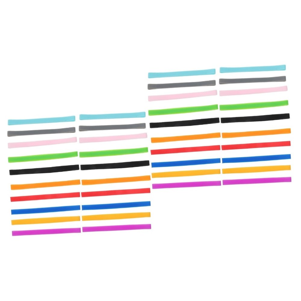 NUOBESTY 40-Piece Reusable Silicone Bands, Washable Elastic Bands in Assorted Colors