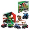 BBURAGO 69-Piece Farmland Set with Fendt 1050 Vario Tractor, Horse Stable & Horses, Green view 1
