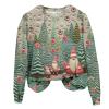 Women's Christmas Hoodie Sweater with Snowflake Print, Long Sleeve, Cotton, Funny (Green, M) view 1