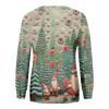 Women's Christmas Hoodie Sweater with Snowflake Print, Long Sleeve, Cotton, Funny (Green, M) view 3