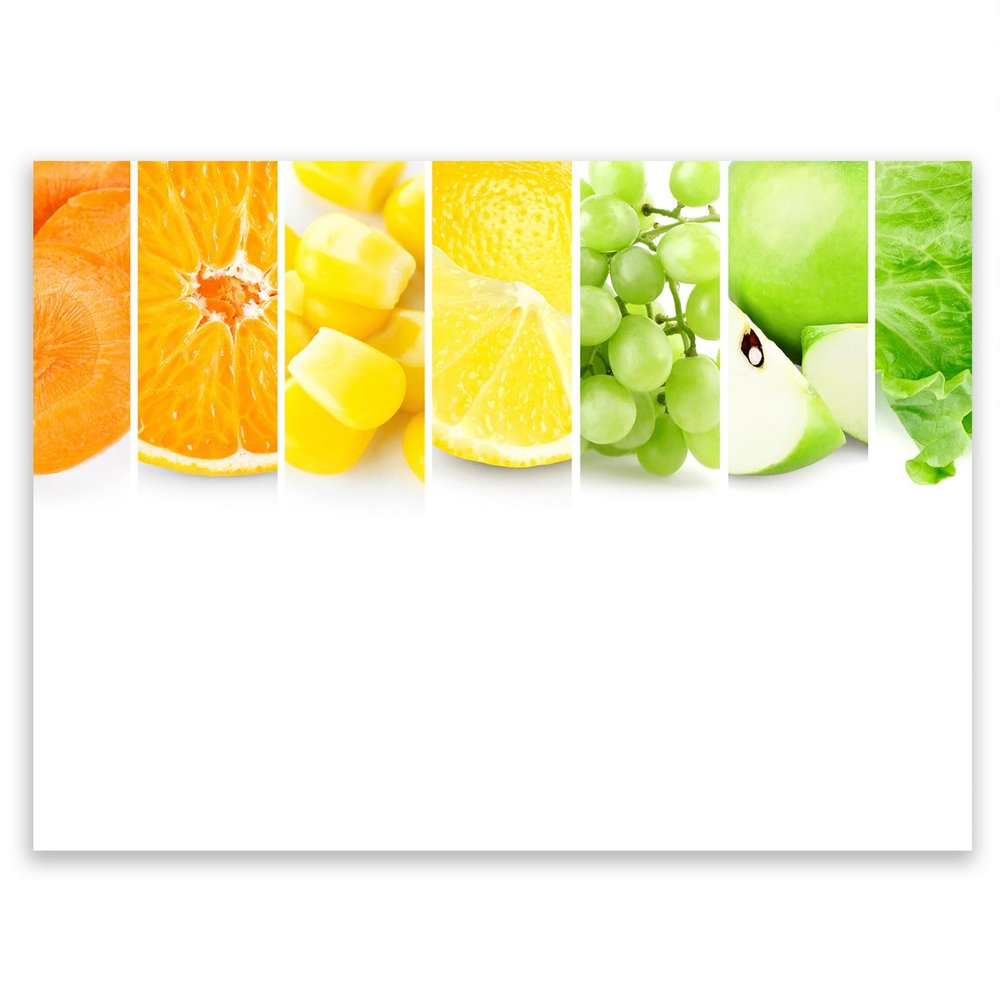 SMTDeco Stove Cover 40×30 cm, Tempered Glass, Scratch- and Slip-Resistant, Fruit & Vegetable Design