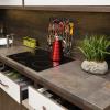 SMTDeco Cooktop Cover 30 x 40 cm, Extra Work Surface, Splash Guard & Cutting Board, Tempered Glass, Scratch-Resistant, for Induction/Ceramic Cooktops, 1-Piece, Red Herbs & Spices Design view 3