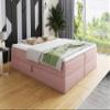 Sofnet Base Box Spring Bed with 2 Storage Compartments, Bonell Mattress and Topper, Pink Inari 52, 55 x 79 in view 2